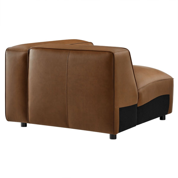 Modway Furniture Auren Upholstered Vegan Leather Modular Right Armchair - Modern Comfort for Stylish Living Spaces Coffee EEI-7122-COF