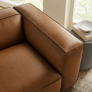 Modway Furniture Auren Upholstered Vegan Leather Modular Right Armchair - Modern Comfort for Stylish Living Spaces Coffee EEI-7122-COF