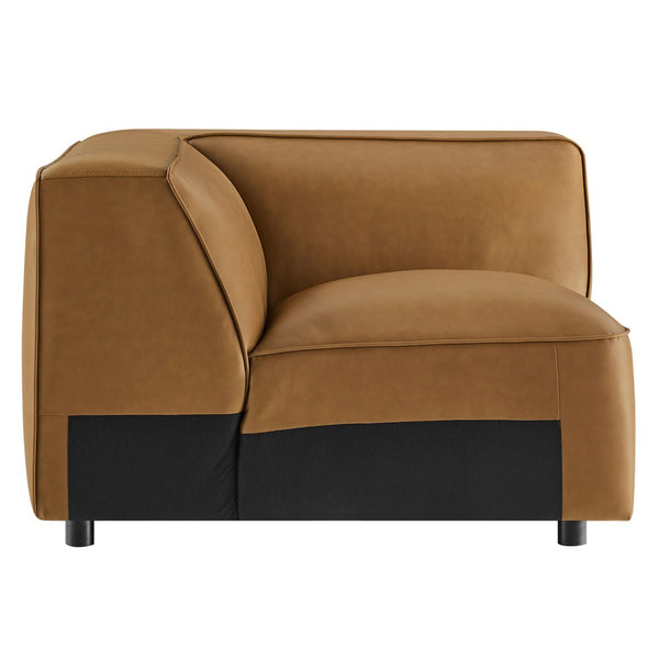 Modway Furniture Auren Upholstered Vegan Leather Modular Corner Chair – Modern Comfort for Stylish Living Spaces Camel EEI-7123-CAM