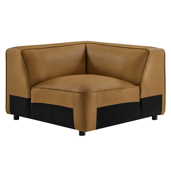 Modway Furniture Auren Upholstered Vegan Leather Modular Corner Chair – Modern Comfort for Stylish Living Spaces Camel EEI-7123-CAM