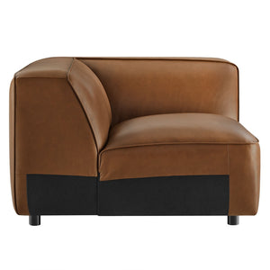 Modway Furniture Auren Upholstered Vegan Leather Modular Corner Chair – Modern Comfort for Stylish Living Spaces Coffee EEI-7123-COF