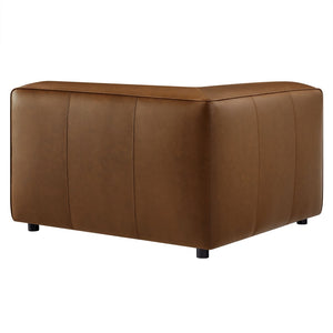 Modway Furniture Auren Upholstered Vegan Leather Modular Corner Chair – Modern Comfort for Stylish Living Spaces Coffee EEI-7123-COF