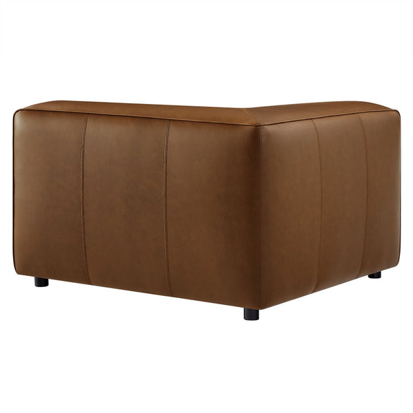 Modway Furniture Auren Upholstered Vegan Leather Modular Corner Chair – Modern Comfort for Stylish Living Spaces Coffee EEI-7123-COF
