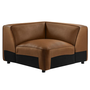 Modway Furniture Auren Upholstered Vegan Leather Modular Corner Chair – Modern Comfort for Stylish Living Spaces Coffee EEI-7123-COF