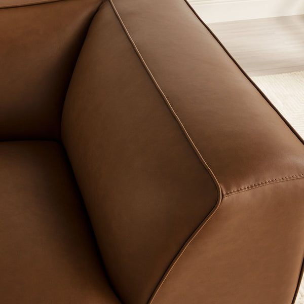Modway Furniture Auren Upholstered Vegan Leather Modular Corner Chair – Modern Comfort for Stylish Living Spaces Coffee EEI-7123-COF