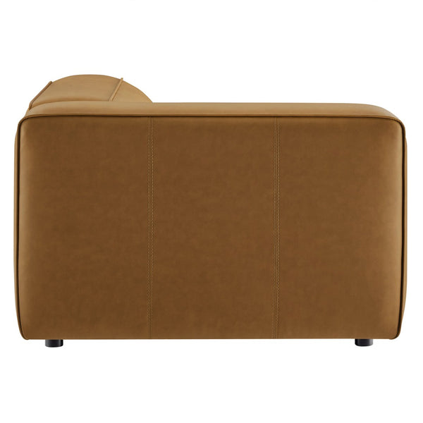 Modway Furniture Auren Upholstered Vegan Leather Modular Left Armchair for Modern Living Spaces and Custom Comfort Camel EEI-7124-CAM