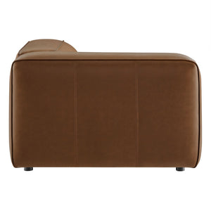 Modway Furniture Auren Upholstered Vegan Leather Modular Left Armchair for Modern Living Spaces and Custom Comfort Coffee EEI-7124-COF