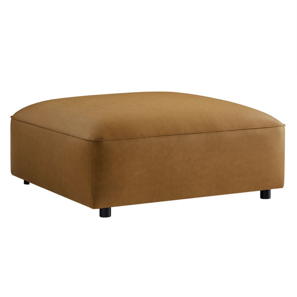 Modway Furniture Auren Upholstered Vegan Leather Ottoman - Stylish, Versatile Design for Modern Living Spaces Camel EEI-7125-CAM