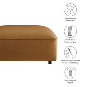 Modway Furniture Auren Upholstered Vegan Leather Ottoman - Stylish, Versatile Design for Modern Living Spaces Camel EEI-7125-CAM
