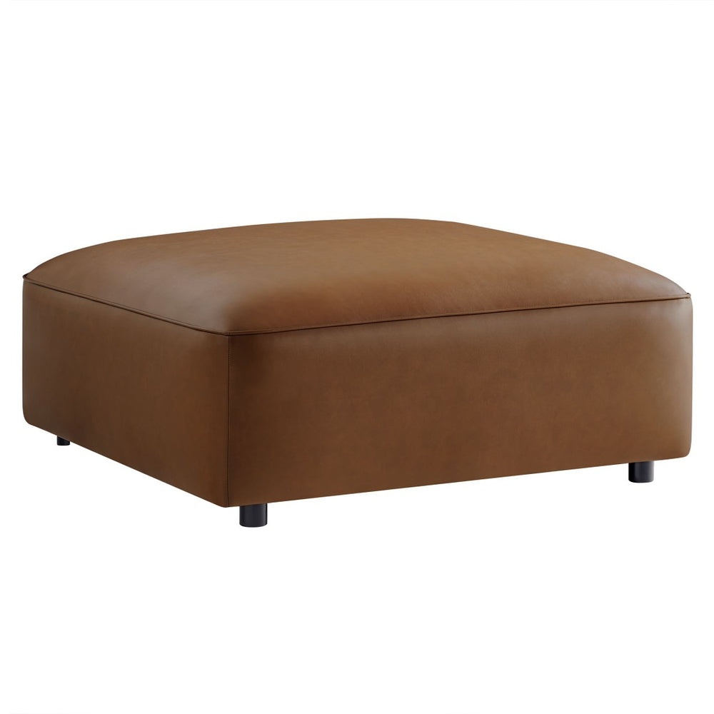 Modway Furniture Auren Upholstered Vegan Leather Ottoman - Stylish, Versatile Design for Modern Living Spaces Coffee EEI-7125-COF