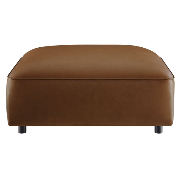 Modway Furniture Auren Upholstered Vegan Leather Ottoman - Stylish, Versatile Design for Modern Living Spaces Coffee EEI-7125-COF