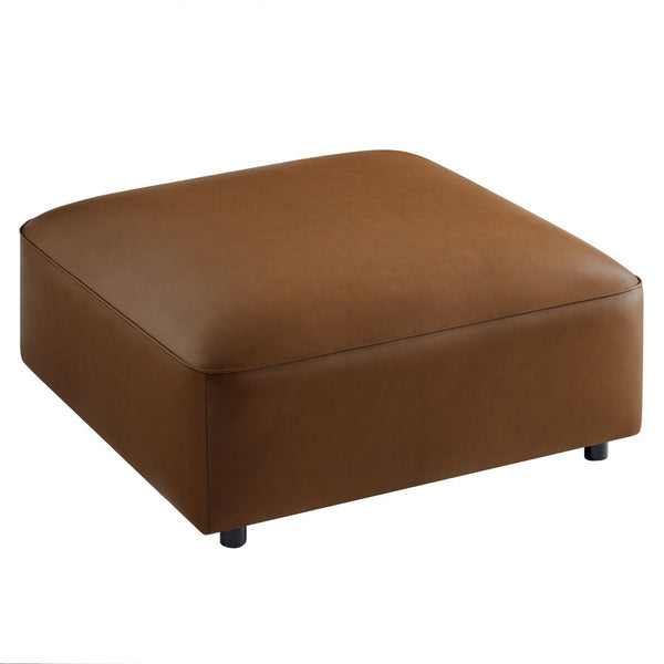 Modway Furniture Auren Upholstered Vegan Leather Ottoman - Stylish, Versatile Design for Modern Living Spaces Coffee EEI-7125-COF