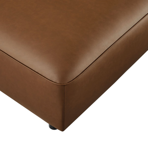 Modway Furniture Auren Upholstered Vegan Leather Ottoman - Stylish, Versatile Design for Modern Living Spaces Coffee EEI-7125-COF
