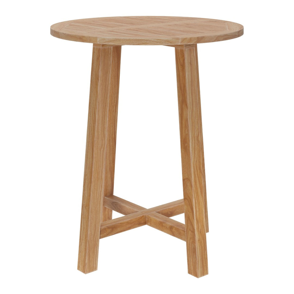Modway Furniture Wellspring 36" Round Teak Wood Outdoor Bar Table - Stylish, Durable & Perfect for Alfresco Dining EEI-7127-NAT