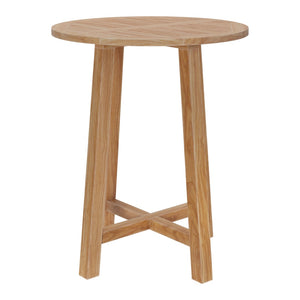 Modway Furniture Wellspring 36" Round Teak Wood Outdoor Bar Table - Stylish, Durable & Perfect for Alfresco Dining EEI-7127-NAT