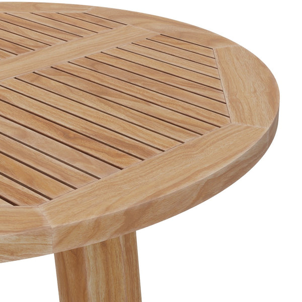 Modway Furniture Wellspring 36" Round Teak Wood Outdoor Bar Table - Stylish, Durable & Perfect for Alfresco Dining EEI-7127-NAT