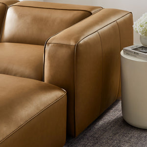 Modway Furniture Auren 5-Piece Modular U-Shaped Sofa in Vegan Leather for Modern Living Room Comfort and Style Camel EEI-7131-CAM