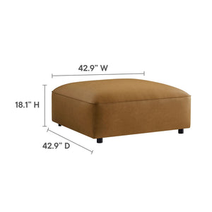 Modway Furniture Auren 5-Piece Modular U-Shaped Sofa in Vegan Leather for Modern Living Room Comfort and Style Camel EEI-7131-CAM