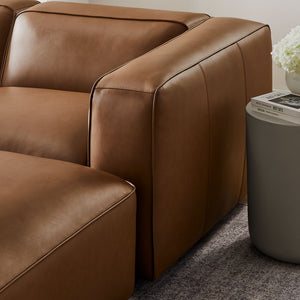 Modway Furniture Auren 5-Piece Modular U-Shaped Sofa in Vegan Leather for Modern Living Room Comfort and Style Coffee EEI-7131-COF