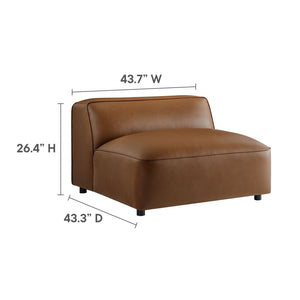 Modway Furniture Auren 3-Piece Vegan Leather Modular Sofa Set - Modern Comfort, Flexible Design for Any Space Coffee EEI-7132-COF