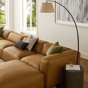 Modway Furniture Auren 6-Piece Modular Vegan Leather Sofa Set for Elegant Living Spaces - Versatile & Comfortable Design Camel EEI-7134-CAM