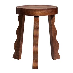 Modway Furniture Sorrel Hand-Carved Wood Stool - Rustic Mango Wood Accent Seat for Home Decor & Versatile Use EEI-7140-WAL