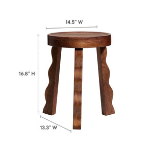 Modway Furniture Sorrel Hand-Carved Wood Stool - Rustic Mango Wood Accent Seat for Home Decor & Versatile Use EEI-7140-WAL
