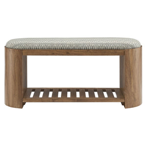 Modway Furniture Ashby 45" Geometric Upholstered Storage Bench - Rustic Acacia Wood, Modern Comfort & Style! EEI-7142-NAT-GEO