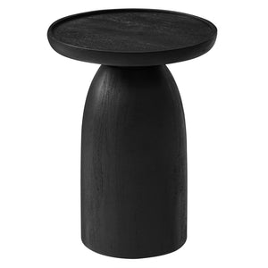 Modway Furniture Holloway Round Mango Wood Side Table - Mid-Century Modern Accent for Stylish Living Spaces Black EEI-7145-BLK