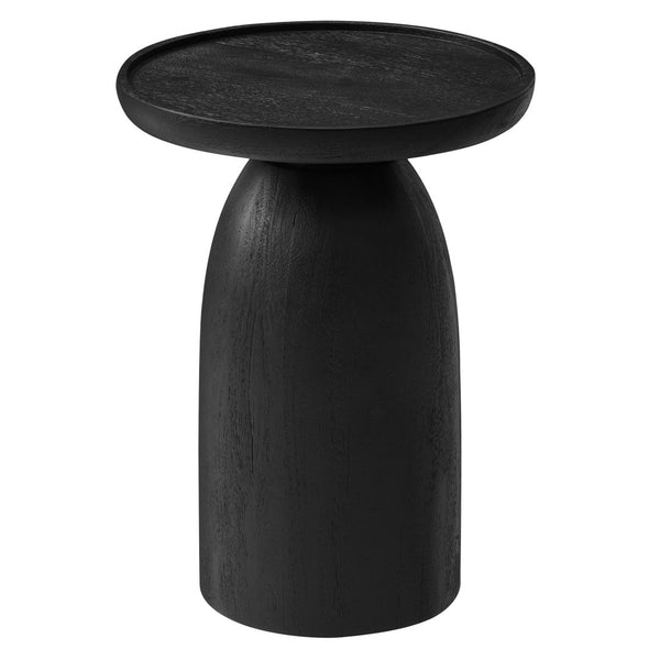 Modway Furniture Holloway Round Mango Wood Side Table - Mid-Century Modern Accent for Stylish Living Spaces Black EEI-7145-BLK
