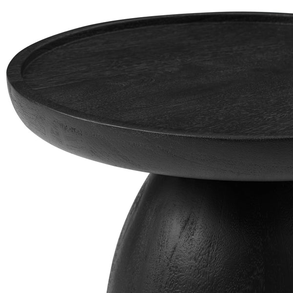 Modway Furniture Holloway Round Mango Wood Side Table - Mid-Century Modern Accent for Stylish Living Spaces Black EEI-7145-BLK