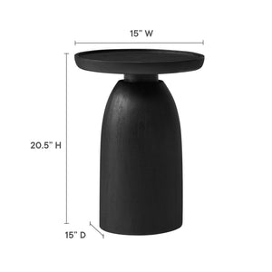 Modway Furniture Holloway Round Mango Wood Side Table - Mid-Century Modern Accent for Stylish Living Spaces Black EEI-7145-BLK