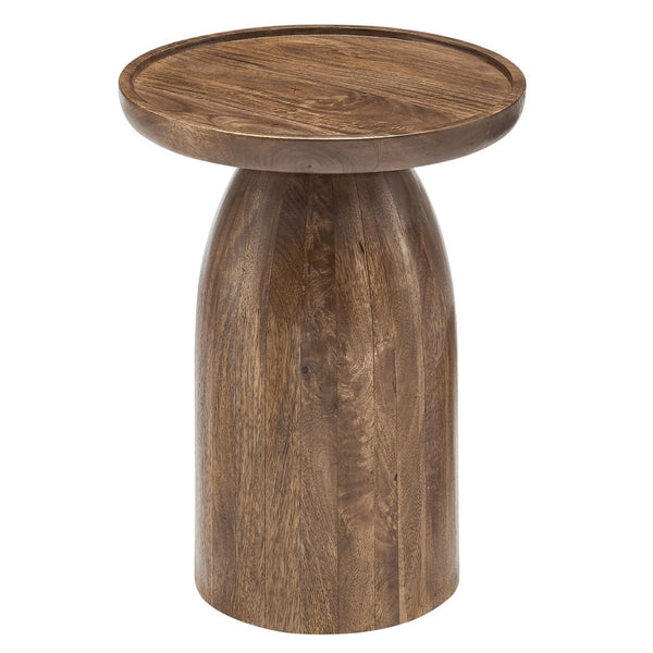 Modway Furniture Holloway Round Mango Wood Side Table - Mid-Century Modern Accent for Stylish Living Spaces Walnut EEI-7145-WAL