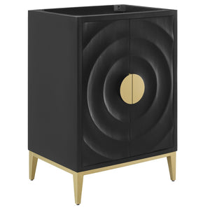 Modway Furniture Beau 24" Bathroom Vanity Cabinet - Elegant Solid Wood Design with Adjustable Storage & Customizable Top EEI-7147-BLK