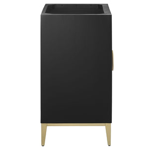 Modway Furniture Beau 24" Bathroom Vanity Cabinet - Elegant Solid Wood Design with Adjustable Storage & Customizable Top EEI-7147-BLK