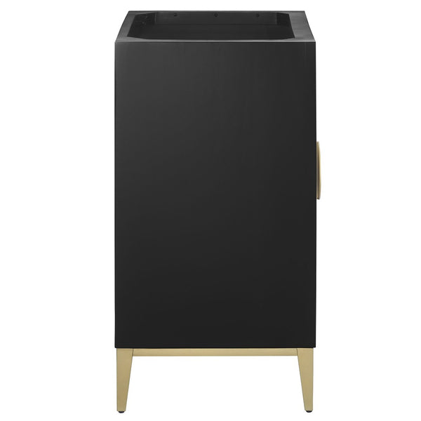 Modway Furniture Beau 24" Bathroom Vanity Cabinet - Elegant Solid Wood Design with Adjustable Storage & Customizable Top EEI-7147-BLK