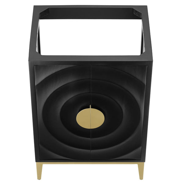 Modway Furniture Beau 24" Bathroom Vanity Cabinet - Elegant Solid Wood Design with Adjustable Storage & Customizable Top EEI-7147-BLK