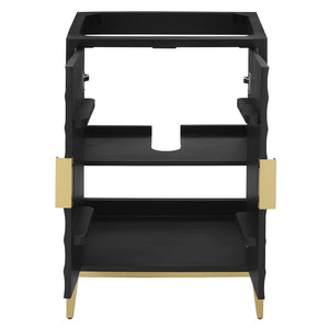 Modway Furniture Beau 24" Bathroom Vanity Cabinet - Elegant Solid Wood Design with Adjustable Storage & Customizable Top EEI-7147-BLK