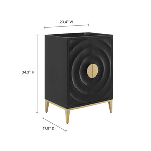 Modway Furniture Beau 24" Bathroom Vanity Cabinet - Elegant Solid Wood Design with Adjustable Storage & Customizable Top EEI-7147-BLK