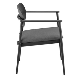 Modway Furniture Aeris Stackable Outdoor Dining Armchair Set of 2 - Durable Aluminum, Ergonomic Comfort & Style Charcoal EEI-7148-CHA-CHA