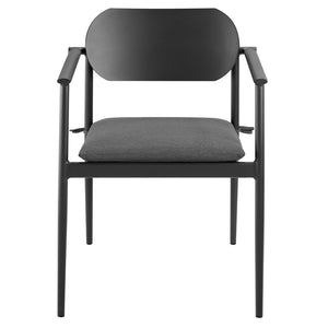 Modway Furniture Aeris Stackable Outdoor Dining Armchair Set of 2 - Durable Aluminum, Ergonomic Comfort & Style Charcoal EEI-7148-CHA-CHA