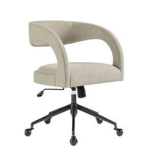 Modway Furniture Pinnacle Upholstered Office Chair - Elegant Barrel Design with Adjustable Comfort and Supportive Cushioning Linen EEI-7149-LIN