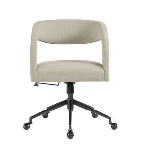 Modway Furniture Pinnacle Upholstered Office Chair - Elegant Barrel Design with Adjustable Comfort and Supportive Cushioning Linen EEI-7149-LIN