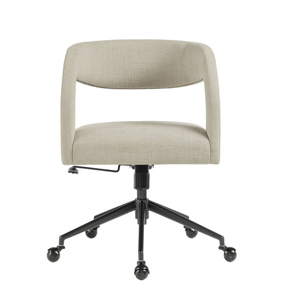 Modway Furniture Pinnacle Upholstered Office Chair - Elegant Barrel Design with Adjustable Comfort and Supportive Cushioning Linen EEI-7149-LIN