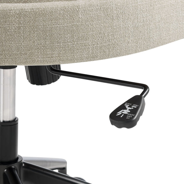 Modway Furniture Pinnacle Upholstered Office Chair - Elegant Barrel Design with Adjustable Comfort and Supportive Cushioning Linen EEI-7149-LIN