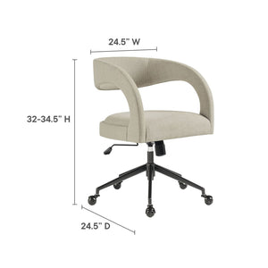 Modway Furniture Pinnacle Upholstered Office Chair - Elegant Barrel Design with Adjustable Comfort and Supportive Cushioning Linen EEI-7149-LIN