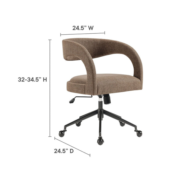 Modway Furniture Pinnacle Upholstered Office Chair - Elegant Barrel Design with Adjustable Comfort and Supportive Cushioning Mocha EEI-7149-MOC