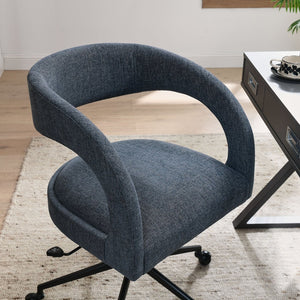 Modway Furniture Pinnacle Upholstered Office Chair - Elegant Barrel Design with Adjustable Comfort and Supportive Cushioning Slate Blue EEI-7149-SLB