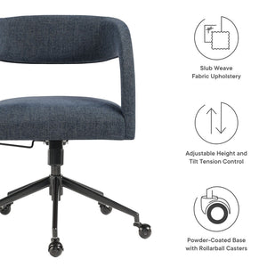 Modway Furniture Pinnacle Upholstered Office Chair - Elegant Barrel Design with Adjustable Comfort and Supportive Cushioning Slate Blue EEI-7149-SLB