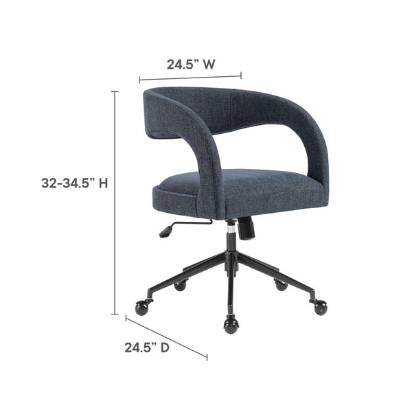 Modway Furniture Pinnacle Upholstered Office Chair - Elegant Barrel Design with Adjustable Comfort and Supportive Cushioning Slate Blue EEI-7149-SLB